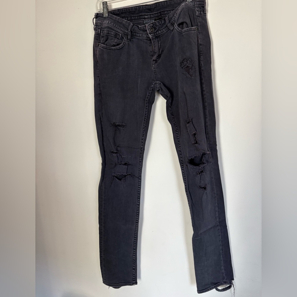 Black Distressed Skinny Jeans